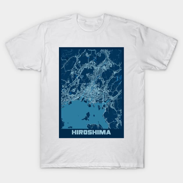 Hiroshima - Japan Peace City Map T-Shirt by tienstencil